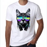 T-shirt 2017 DJ cat top quality printed men tops X-Large
