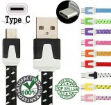 USB Type-C Fabric Braided Nylon Data Sync Fast Charge Charging Cable 1m (White)