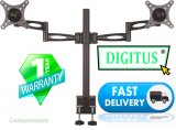Digitus 15-24" Dual Arm Monitor Stand with Clamp Base