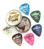 Alice 12 guitar picks with Metal Box for acoustic electric bass guitar musical instruments thickness mix 0.46mm 0.71mm 0.81mm