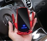 Qi 100W Wireless Fast Charging Magnetic Infrared Induction Station Phone Holder Mount for iphone Samsung etc RED