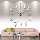 3D Quartz Wall clock DIY Silver 47"