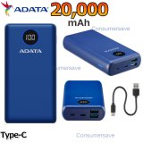 ADATA P20000QCD 20000mAh Quick Charge Powerbank - Blue