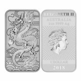 1 oz Silver Coin - 99.99% Minted Silver Dragon Bar - Perth Mint
