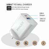 Sansai Philex USB 3.0 Type-C/Type-A Wall Charger