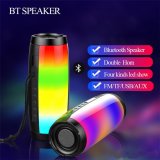 T&G Portable Bluetooth Speaker BoomBox Outdoor Bass HIFI TF FM Radio with LED Light BLACK