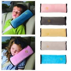 Seat Belt Kids Baby Pillow Car Safety Travel Head Shoulder Cushion Pad Harness Protection(GREY)