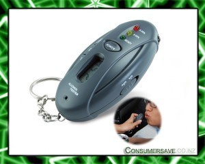 Breathalyzer Keychain Car Gadget - Flashlight + Stopwatch