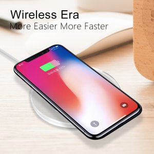 QI Wireless Charger For Samsung S8 Plus S8 S7 Edge S7 S6 Plus S6 iPhone X 8+ 8 Black