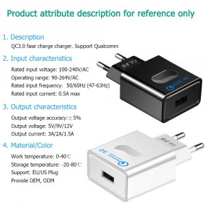 OLAF NZ Plug USB Charger QC3.0 QC2.0 18W Portable Universal Wall Charger WHITE