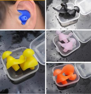 1 Pair Soft Ear Plugs Environmental Silicone Waterproof Dust-Proof Earplugs Diving Water Sports Swimming Accessories ORANGE