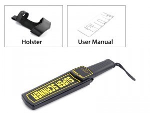 Security Metal Detector - Audio + Vibration Warning, Holster