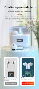 Lenovo LP40 Pro TWS Earphone Bluetooth 5.1 Wireless IPX5 Waterproof Headphones (Green)