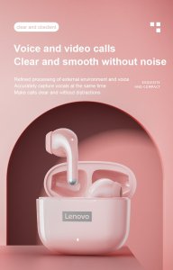Lenovo LP40 Pro TWS Earphone Bluetooth 5.1 Wireless IPX5 Waterproof Headphones (White)
