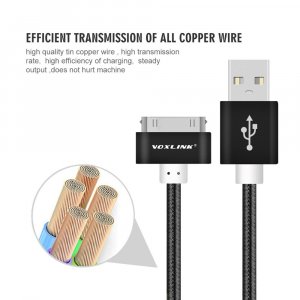 VOXLINK Nylon Braided 30 pin Fast Charger USB Cable For iphone 4s iphone 4 iphone 3GS iPad 1,2,3 iPod 2M Blue