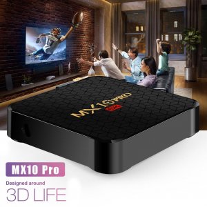 MX10 Pro TV Box Android 9.0 OS Kodi 18.1 4GB 64GB Allwinner H6 Quad Core 2.4G WiFi 6K USB 3.0 Smart Media Player + Qwerty Backlit Keyboard
