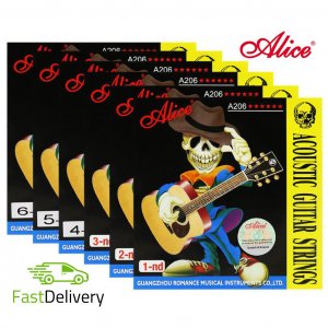 Alice 6PCS Acoustic Guitar Strings Nickel Plated Steel Guitar String For Acoustic Folk Guitar Classic Guitar Retail Packaging