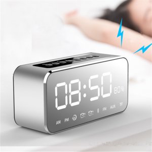 Bluetooth Alarm Clock Player - AUX In, TF Card Playing, Clock Alarm Set, FM Radio