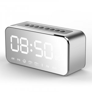 Bluetooth Alarm Clock Player - AUX In, TF Card Playing, Clock Alarm Set, FM Radio