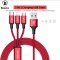 Baseus 3 in 1 USB Cable For iPhone Samsung Xiaomi LG Multi Fast Charger For Apple/Micro/Type -C Red