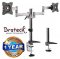 Brateck 13-27" Dual Monitor Stand with Clamp & Grommet Base