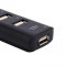 High Speed Mini 4 Port USB 2.0 Hub Black