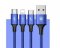 Baseus 3 in 1 USB Cable For iPhone Samsung Xiaomi LG Multi Fast Charger For Apple/Micro/Type -C Blue