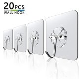 20Pcs Transparent Strong Self Adhesive Door Wall Hangers Hooks Suction Heavy Load