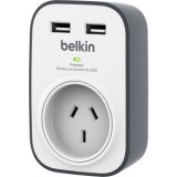 Belkin 1-Outlet Surge Suppressor/Protector - 1 x AC Power, 2 x USB - 306 J - 5 V DC Output