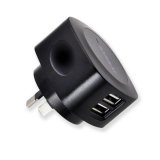 Sansai 2 Port USB Wall Charger Black