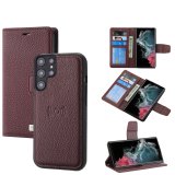 Dolisma Samsung Galaxy S22 Ultra 5G Litchi Texture Magnetic Detachable Wallet Leather Phone Case(Purple)