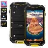 Geotel A1 Rugged Smartphone - Android 7.0, Dual-IMEI, IP67, Quad-Core CPU, 4.5 Inch Display, 3400mAh, 8MP Camera (Yellow)