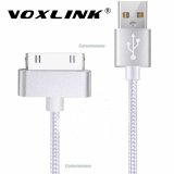 VOXLINK For iphone 4 USB Charger Cable 30 pin Braided Nylon Premium USB Data Sync Charging Cable for iphone 4s iPad 2 3 4 iPod (SILVER) 1m