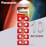 PANASONIC 10 Pcs AG13 LR44 A76 L1154 RW82 303 357 SR44 1.5V Alkaline Battery