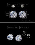 Cubic Zirconia White Gold Plated 8.2mm 2.0ct Earring
