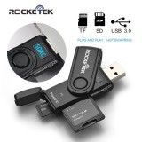 Rocketek same time read 2 cards USB 3.0 Memory Card Reader 2 Slots Card Reader for SD, micro SD,TF, work with micro sdhc sdxc