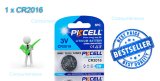 1 x PKCELL CR2016 2016 DL2016 3V Lithium Button battery