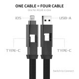ENKAY ENK-CB134 4-in-1 60W USB-A / Type-C to 8 Pin / Type-C Nylon Braided Magnetic Fast Charging Data Cable, Cable Length:0.15m