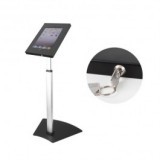 Brateck Anti-Theft Secure Enclosure Floor Stand iPads - Black with Adjustable Height Function