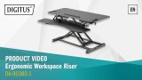 Digitus Ergonomic Height Adjust Workspace Riser - Sit/Stand - Black