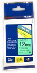 Brother TZE731 12mm Black on Green Tape