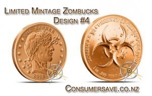 1 Ounce Copper Round Zombucks™- The Barber Limited Mintage #4 Final Mintage: 88,392 
