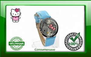 Hello Kitty Watch with Diamantes - Blue Strap
