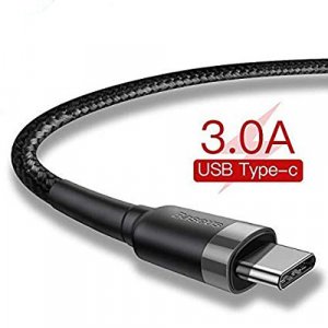 Baseus Cafule Cable Durable Nylon Braided Wire USB / Type-C USB-C 2M Black-Grey