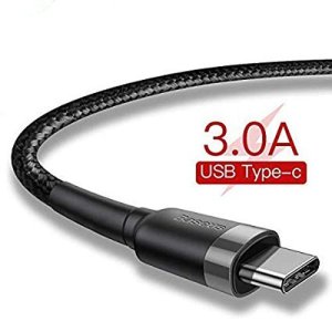 Baseus Cafule Cable Durable Nylon Braided Wire USB / Type-C USB-C 1M Black-Grey