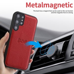 Dolisma Samsung Galaxy S22 Ultra 5G Litchi Texture Magnetic Detachable Wallet Leather Phone Case(RED)
