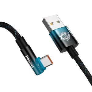 Baseus MVP Series 2 100W USB to USB-C / Type-C Mobile Game Elbow Fast Charge Data Cable, Length:1m(Black Blue)