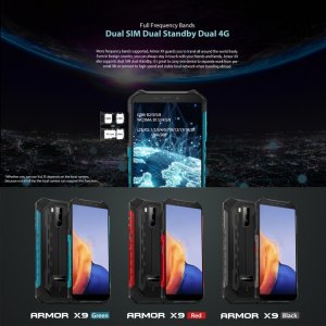 Ulefone Armor X9 Rugged Phone, 3GB+32GB IP68/IP69K Waterproof Dustproof Shockproof, Dual Back Cameras, Face Unlock, 5.5 inch Android 11 MT6762V/WD Helio A25 Octa Core up to 1.8GHz, 5000mAh Battery, Network: 4G, OTG(Black)