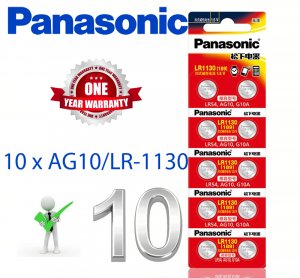 PANASONIC 10 Pcs AG10 389 SR1130 189 LR54 G10A 390A KA54 Alkaline Battery Genuine