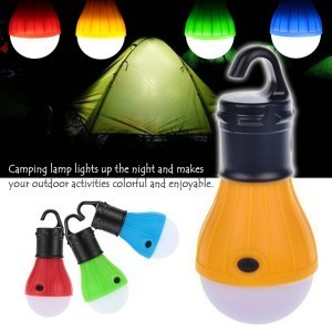 Portable outdoor Hanging 3-LED Camping Lantern,Soft Light LED Camp Lights Bulb Lamp For Camping Tent Fishing RED